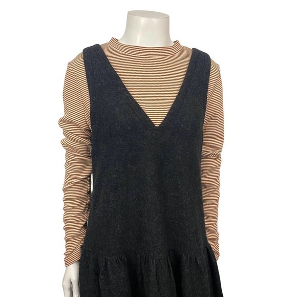 NWT Stripe Mock Neck Mini Short Sweater Dress Unworn / Women’s Large * - Picture 2 of 4